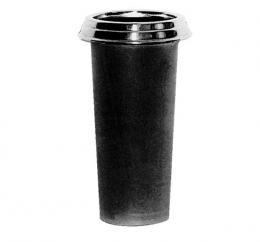 BLACK POLYETHILENE CONTAINER WITH STAINLESS STEEL RING
